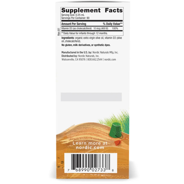 BABY'S VITAMIN D3 LIQUID - UNFLAVORED